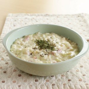 もち麦のベーコンペッパーリゾット