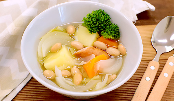 蒸し大豆のポトフ