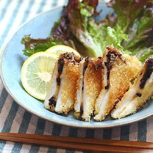 昆布佃煮とチーズのはんぺんはさみ揚げ