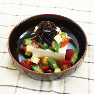 オクラとトマトのさっぱり佃煮豆腐