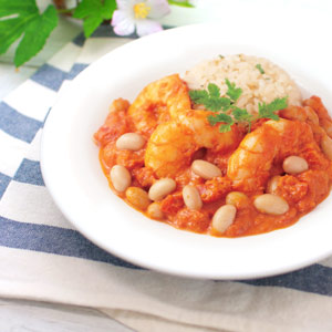 蒸し大豆とえびのクリーミーカレー