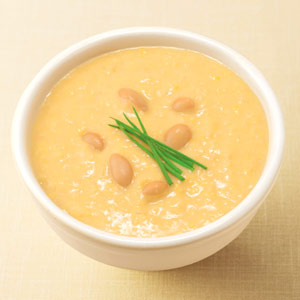 蒸し大豆とコーンの中華風とろーりスープ